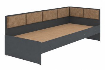 Ліжко дитяче Belva (203,2 &times; 93,5 &times; 74,8 см, велюр, антрацит, ірис 08) ph-dt-lg-s4-nt-rs8 фото