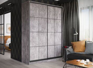 Шафа-купе Нарнія-6 (120 &times; 45 &times; 240 см, бетон) m-shk-nrn-6-12-45-bt фото