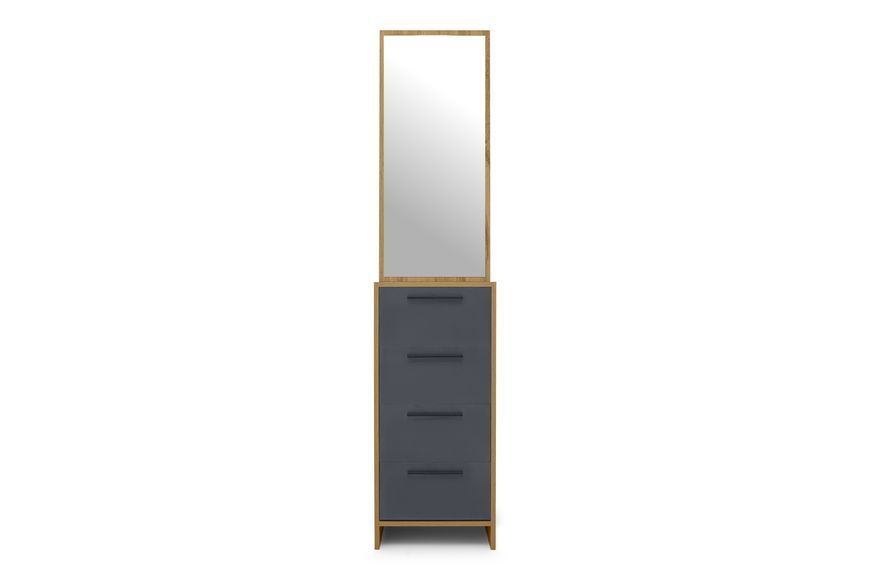 Тумба с зеркалом NordicNest-4 (Дуб Аппалачи + Антрацит, 40х34х200 см) ltmb-th4-db-ppl-ntr фото
